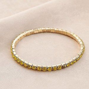 Full diamond stretchable elastic bracelet gold
